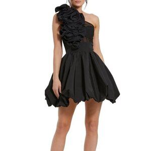 Mac Duggal Taffeta Ruffled Bubble-Hem Minidress